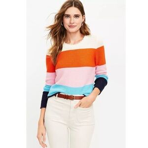 Loft Rainbow Striped Knit Sweater Pullover Womens
Size Small